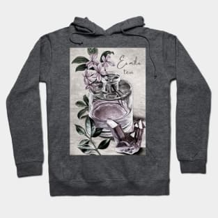 Latvian vintage print perfume & rose quartz - es mīlu tevi Hoodie